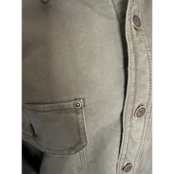 Vtg OUTDOOR LIFE Men's XL Fleece Lined Coat Jacket Cotton Brown Denim Hunting - Picture 2 of 16